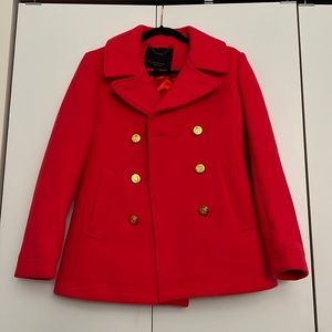 J Crew Red Peacoat